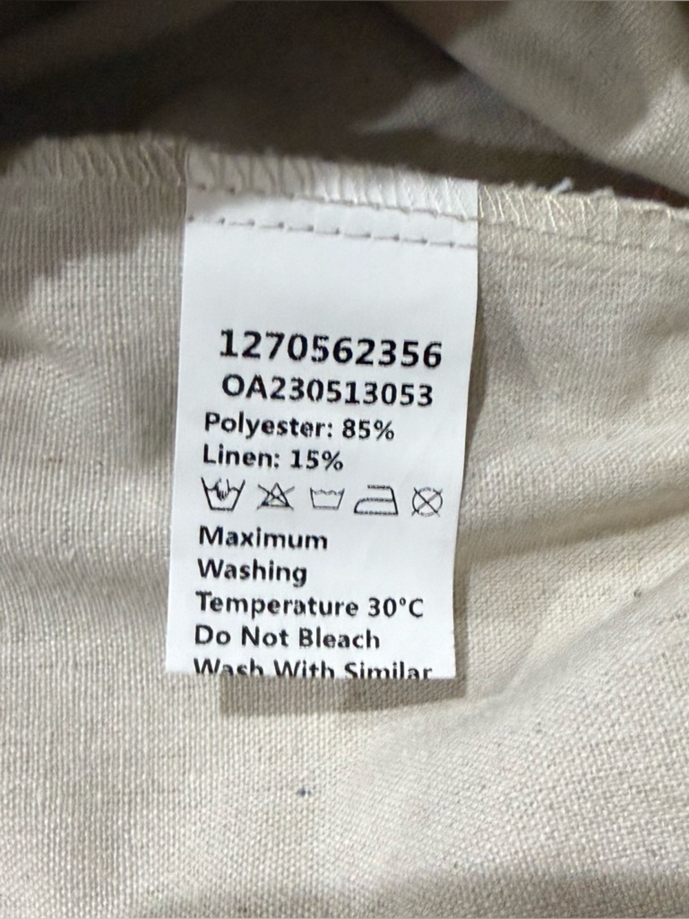 COMMENSE Utility Linen Two-Piece Wide Leg Pants Set - Ivory/Beige - XL - Picture 10 of 10